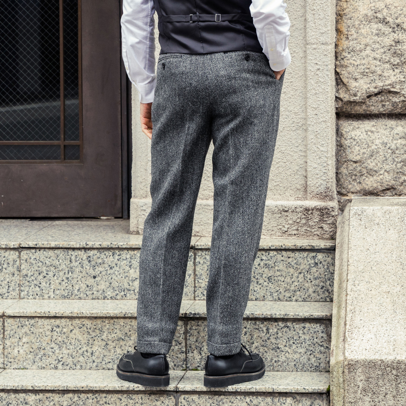 Harris Tweed テーパードパンツ CLASSICO TAPERED】【秋冬】ウールテーパードパンツ 2タック